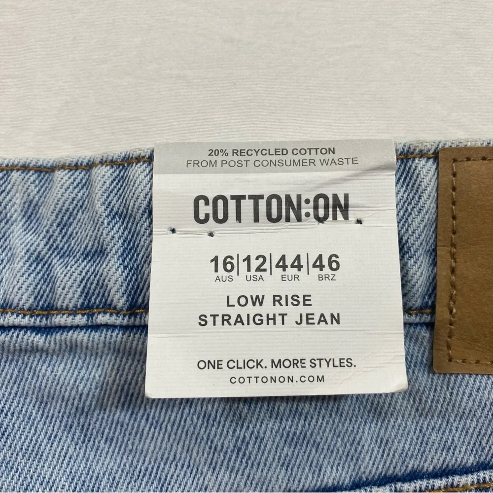 Cotton on Jeans Women’s 16 distressed low rise baggy straight Leg - Picture 2 of 6